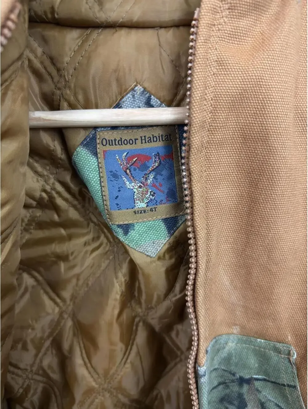 Vintage Outdoor Habitat Realtree Camo Duck Canvas Hooded Work Jacket